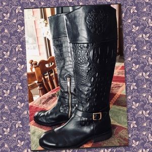 Vince Camuto Flavian Alligator Black 